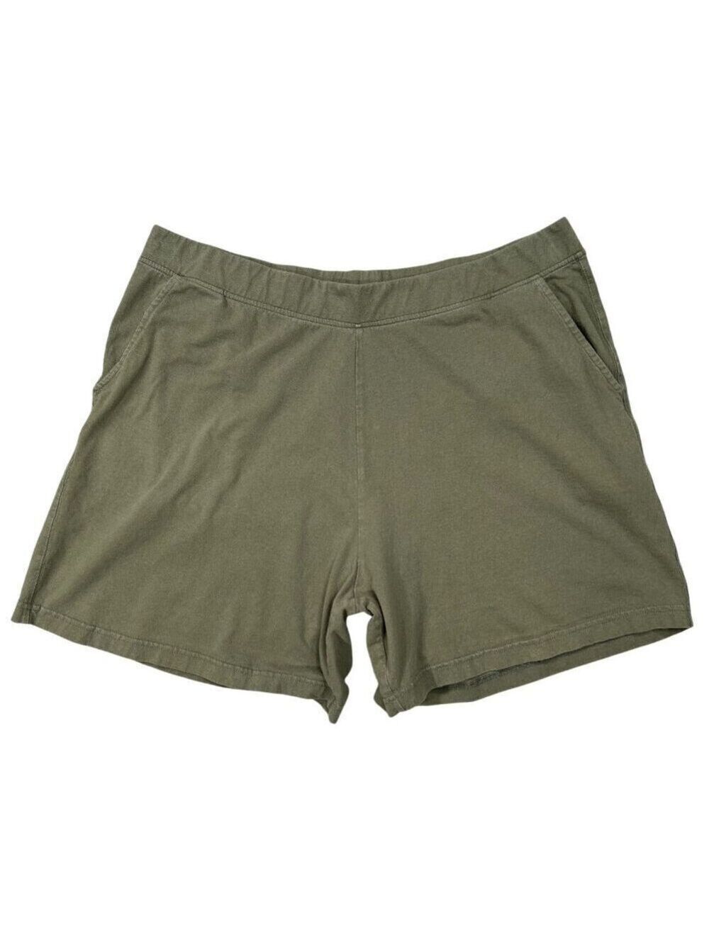 Basic Editions Women's Olive Green 100% Cotton Shorts Plus Size 1X